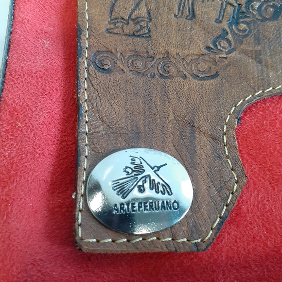 Arte Peruvian Leather Suede Boho Crossbody Purse - Picture 4 of 7